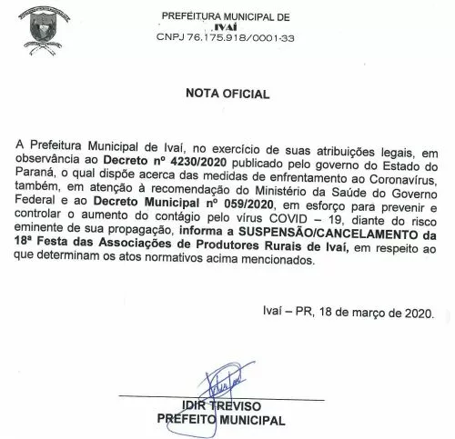 NOTA OFICIAL