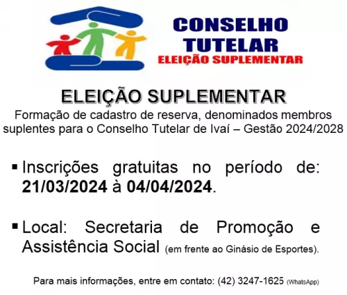 INSCRIÇÕES ABERTAS - CONSELHEIRO TUTELAR