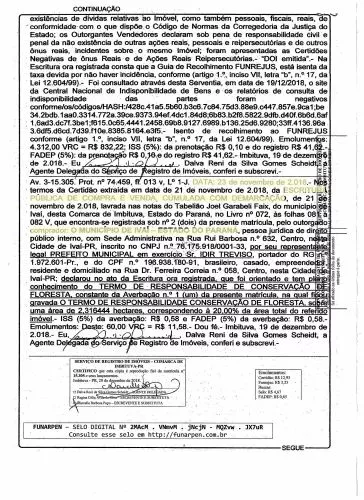 MUNICÍPIO COMPRA ÁREA PARA HABITAÇÃO